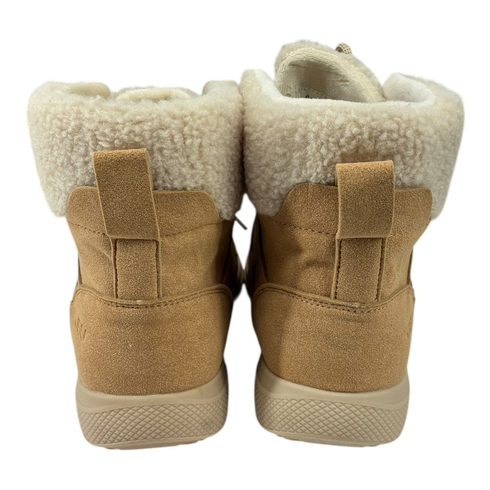 JBU Jambu Freeze Tan FauxShearling LaceUp Booties Lightweight Traction 10M NIB - Picture 3 of 10